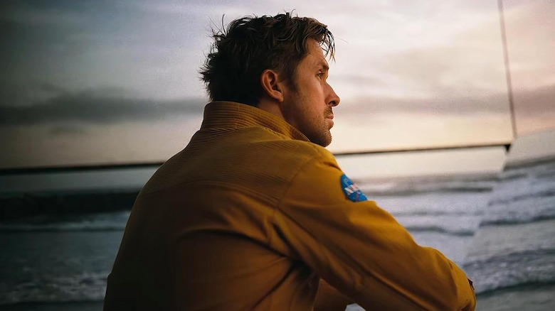 Grace staring out at a fake ocean in Project Hail Mary