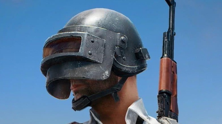 PUBG character helmet gun