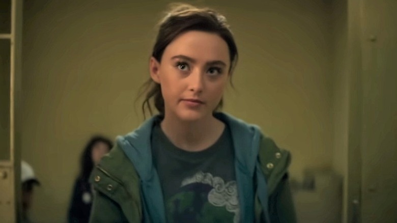 Cassie Lang wearing a hoodie