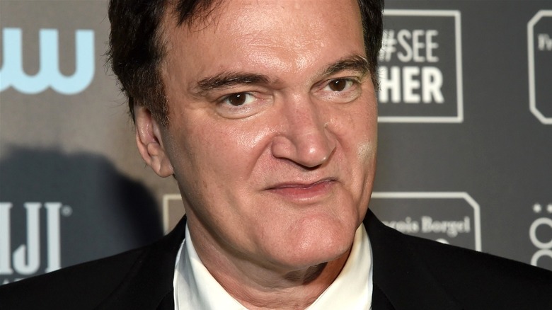 Quentin Tarantino looking into camera