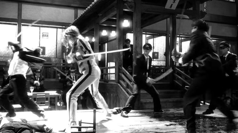 The Bride battles Yakuza soldiers in Kill Bill: Volume 1 (2003)