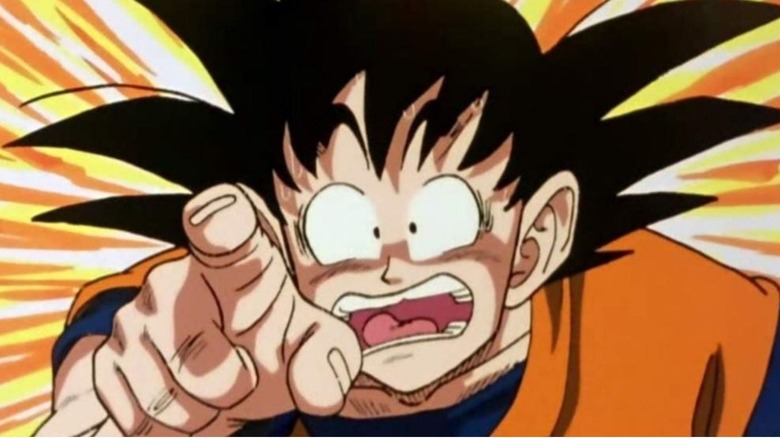 Goku pointing in shock