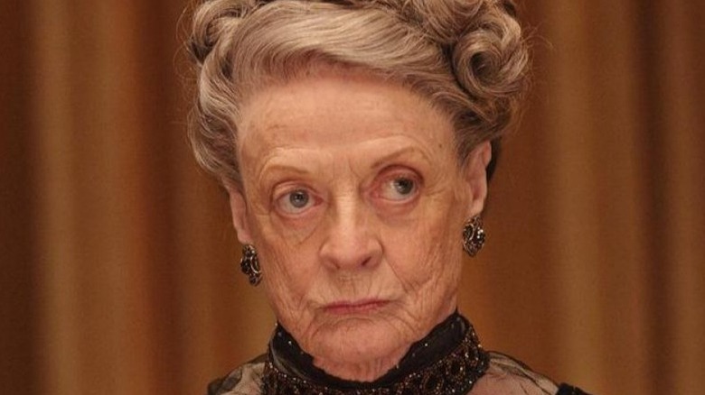 The Dowager Countess looking stern in Downton Abbey