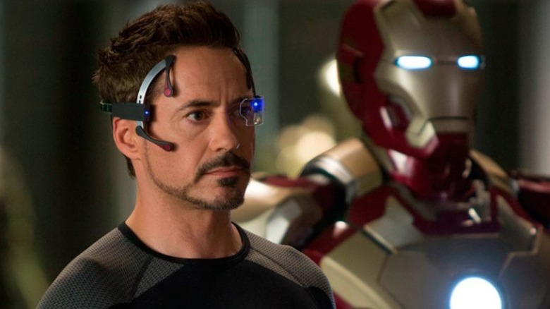 Tony Stark with eye-scanning wear