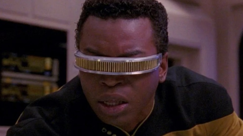 Geordi tilts his head Star Trek