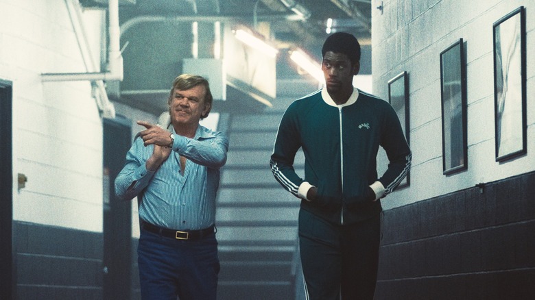 John C. Reilly and Quincy Isaiah backstage in "Winning Time"