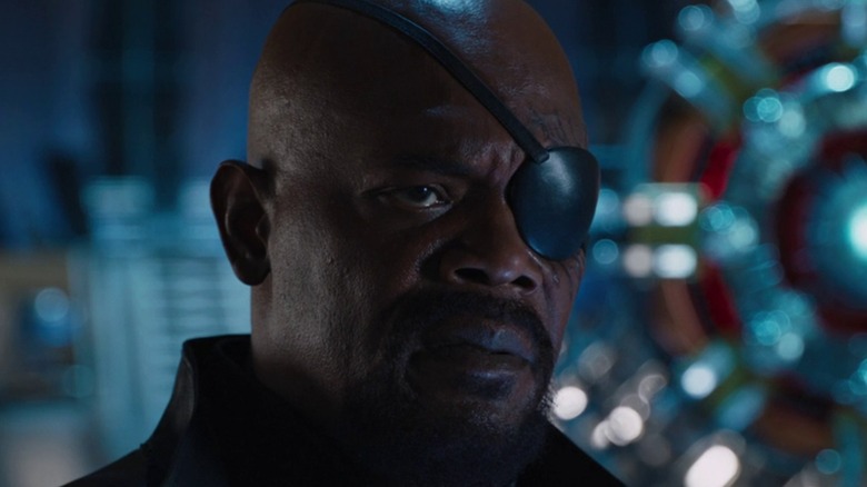 Nick Fury frowning