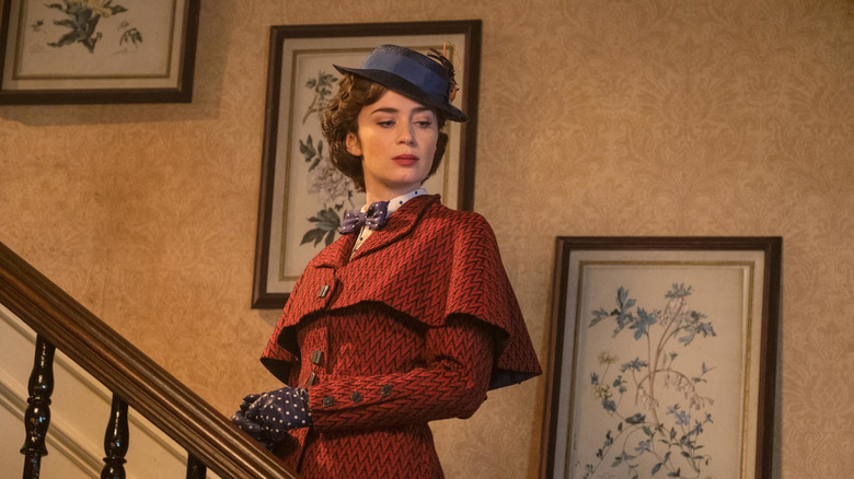 Mary Poppins on staircase