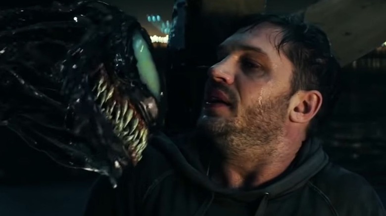 Tom Hardy stares at Venom