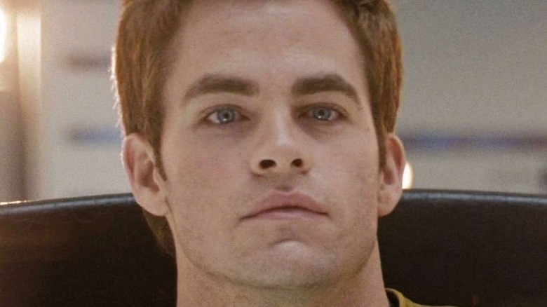Chris Pine in the center seat