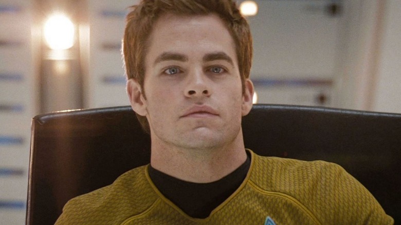 Chris Pine in the center seat