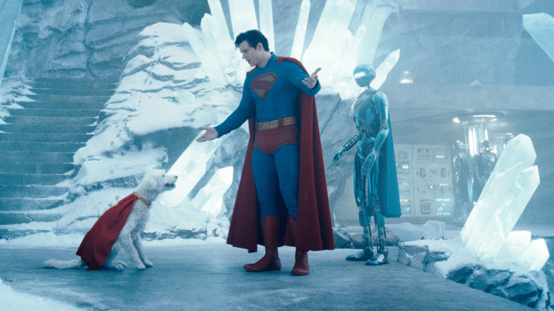 Superman disciplining Krypto in "Superman" (2025)