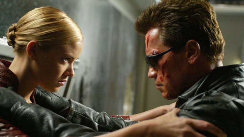 Kristanna Loken and Arnold Schwarzenegger in Terminator 3: Rise of the Machines