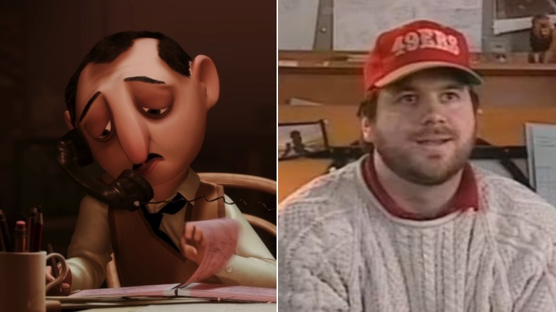 The health inspector from Ratatouille talking on the phone at his desk and Tony Fucile giving a talking head interview in The Making of the Lion King