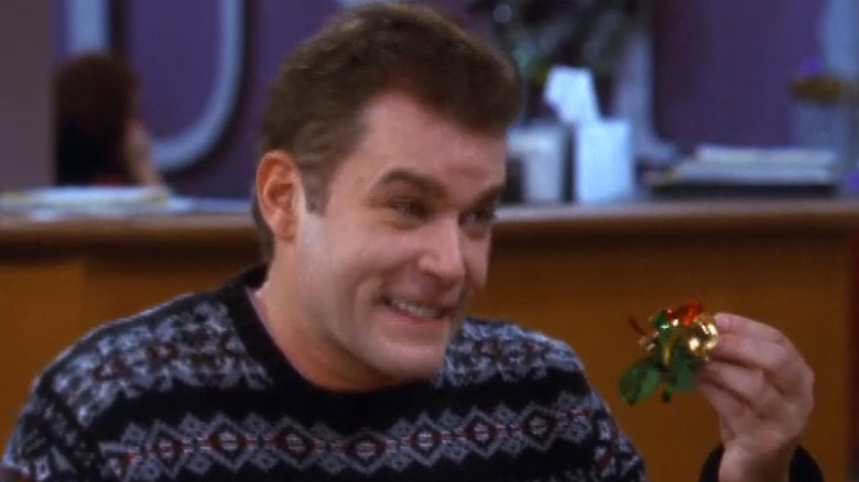 Ray Liotta smiling with Christmas spirit