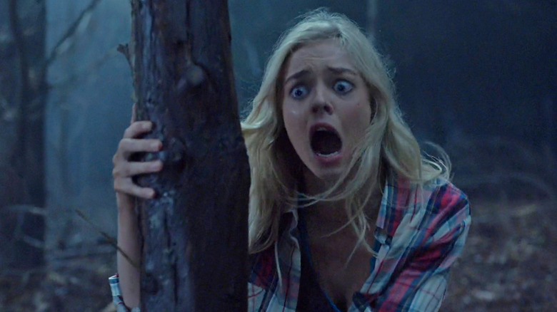 Heather screaming in the woods in "Ash Vs. Evil Dead" (2015-2018)