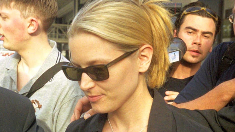 Bridget Fonda wearing sunglasses