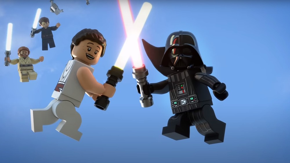 Rey and Vader in the Lego Star Wars Holiday Special