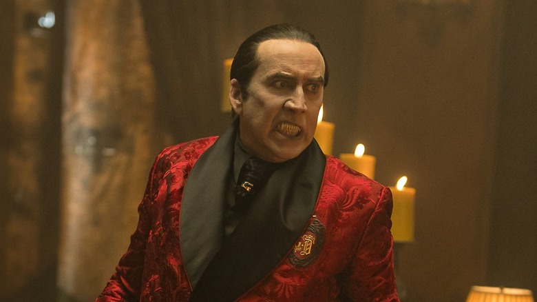 Nicolas Cage as Dracula snarling