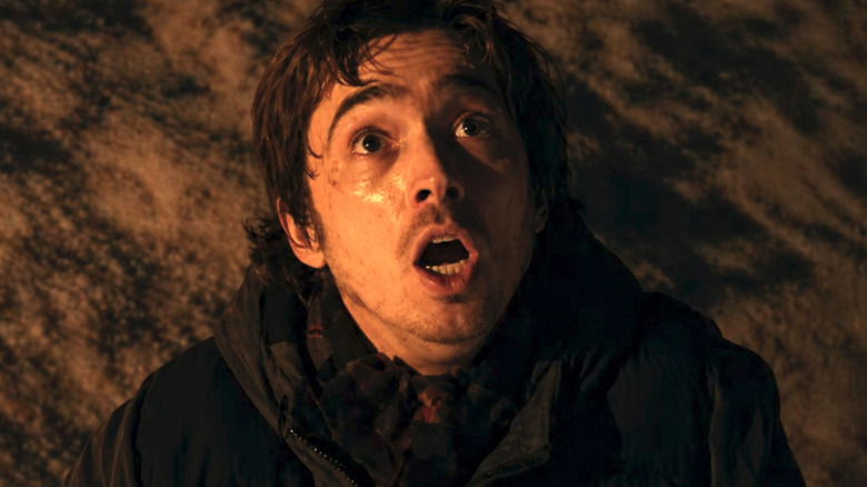 Bryan looking scared in Resident Evil