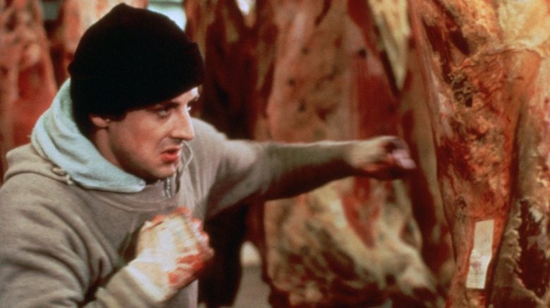 Rocky punching meat 