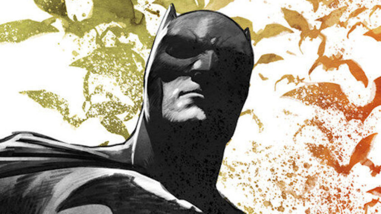 Batman glares down