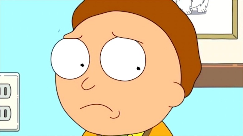 Morty anxiously glancing sideways