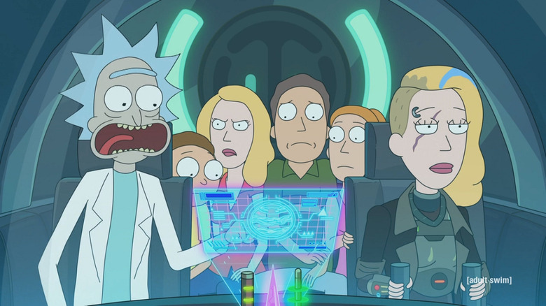 Rick and his family drive the spaceship