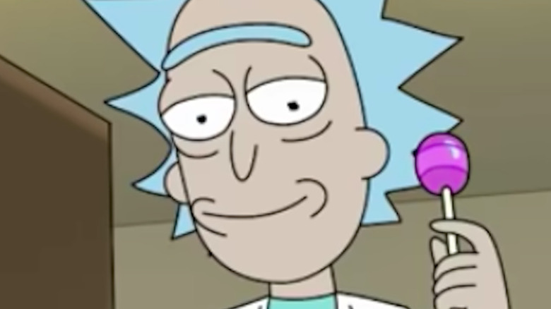 Rick smiling with lollipop