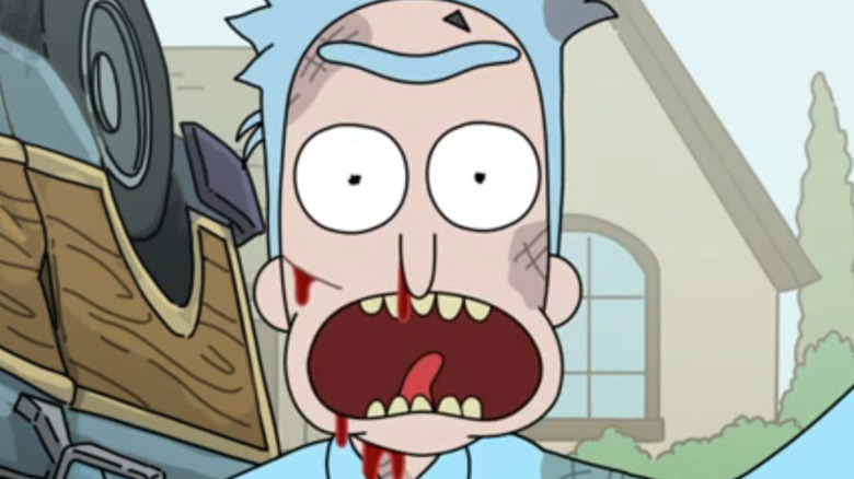 Rick Sanchez screams on Rick and Morty
