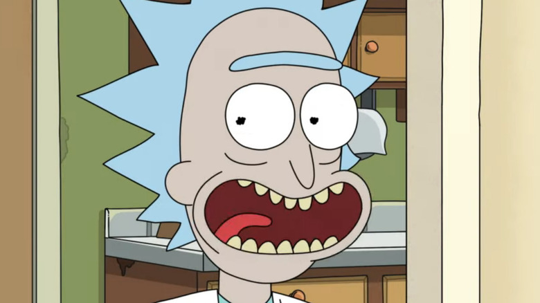 Rick Sanchez smiling on Rick and Morty