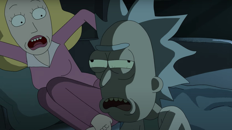 Beth screams at Night Person Rick 