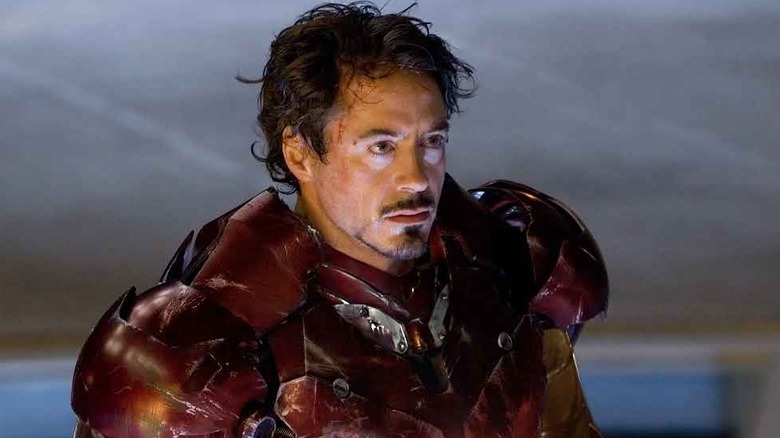 Tony Stark tests out his suit in "Iron Man" (2008)