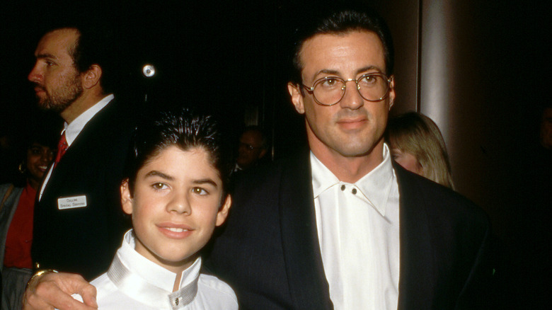 Sylvester and Sage Stallone smiling
