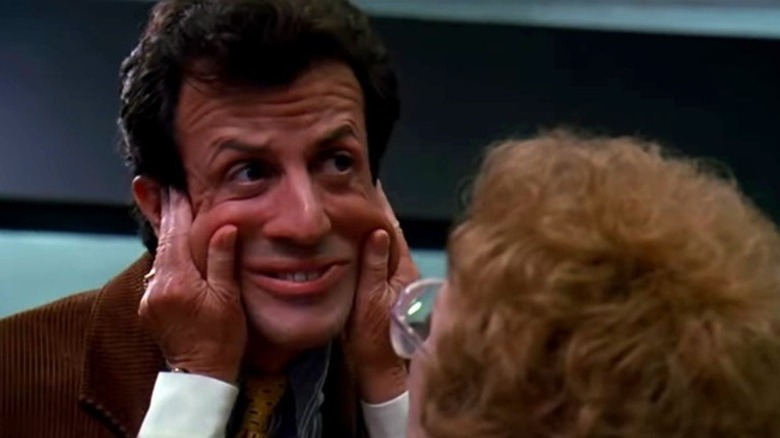 Tutti squeezes Joe's cheeks in Stop! Or My Mom Will Shoot (1992)