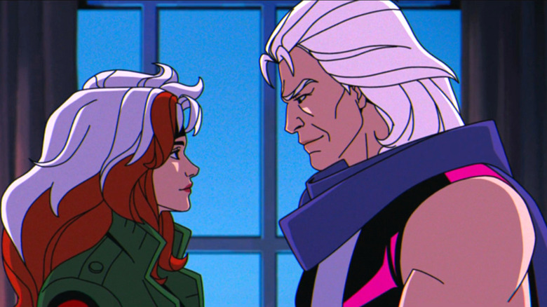Rogue and Magneto looking longingily at each other