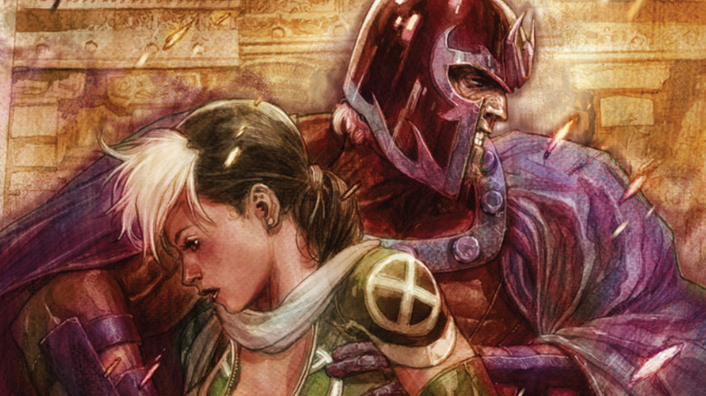 Magneto and Rogue facing away from each other