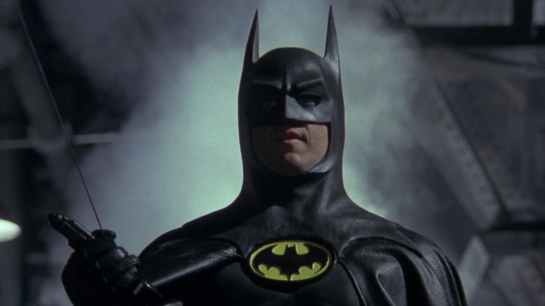 Burton's Batman holding cord