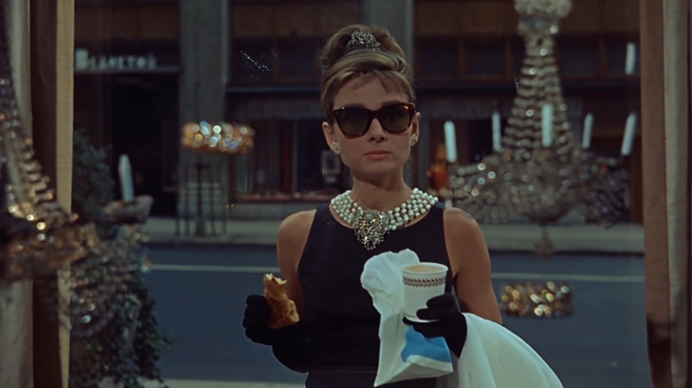 Audrey Hepburn eating