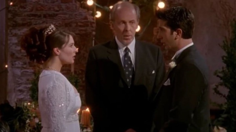 Ross and Emily at the altar