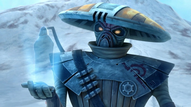 Embo receiving a message in "Star Wars: The Clone Wars" (2014)