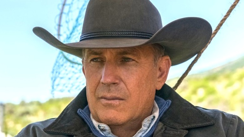 Kevin Costner wearing cowboy hat