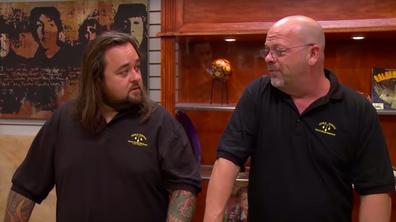 Austin 'Chumlee' Russell and Rick Harrison in Pawn Stars