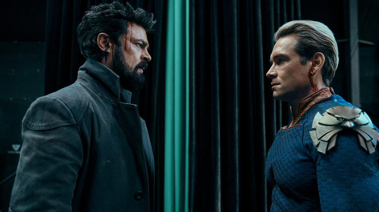 Butcher and Homelander face off