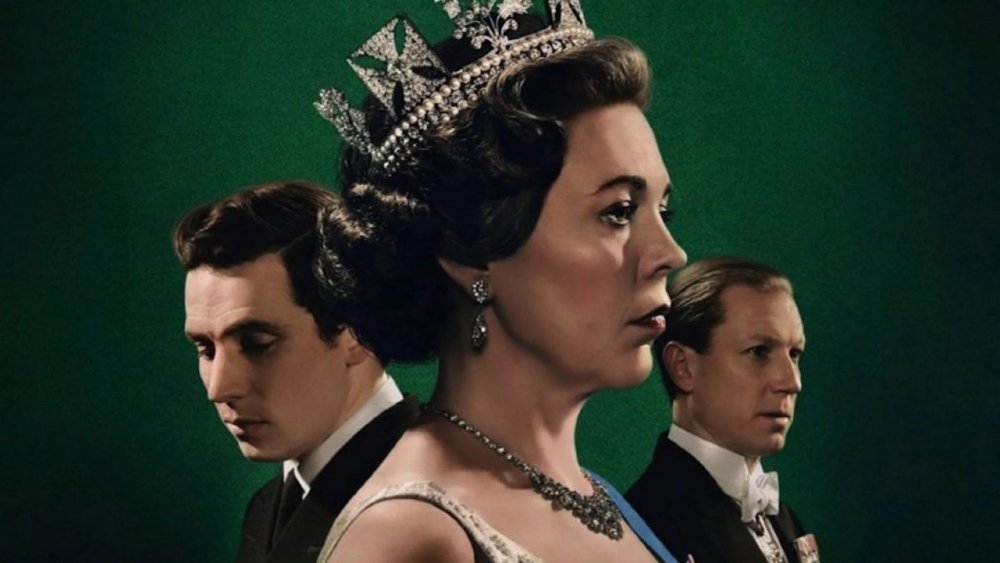 Olivia Colman, Josh O'Conner, and Tobias Menzies from The Crown