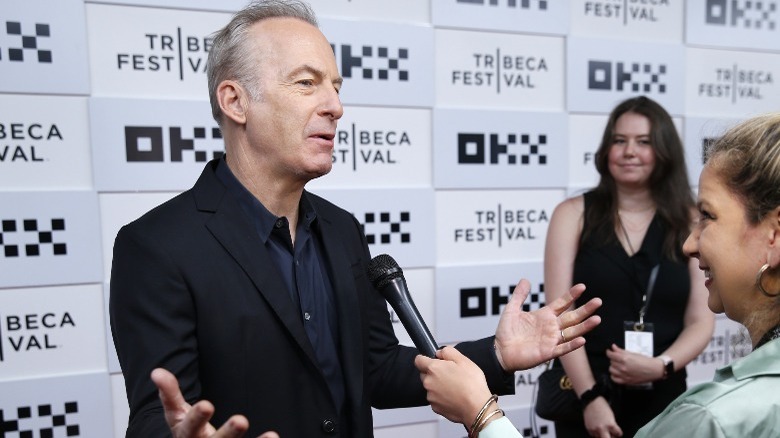 Bob Odenkirk speaking to media