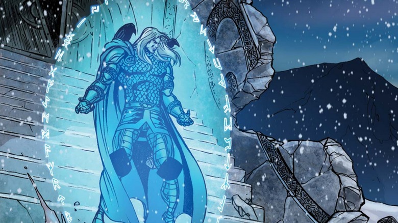 Rune King Thor surrounded by blue magical energy