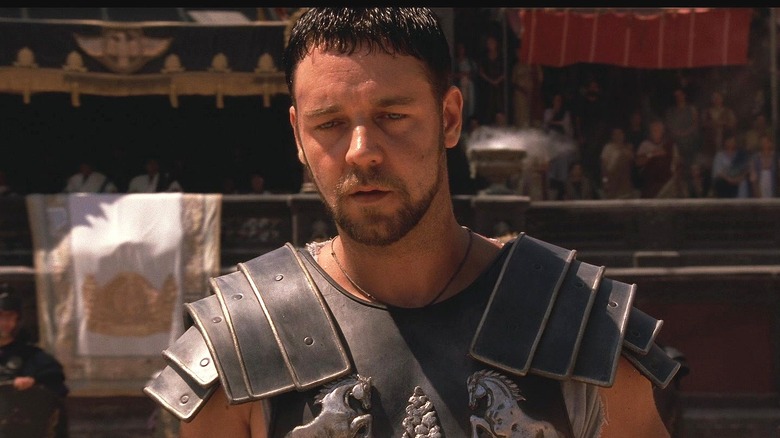 Maximus in arena, dejected