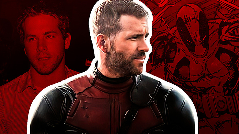 Ryan Reynolds wears Deadpool suit