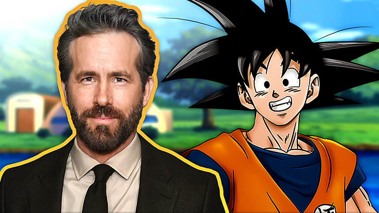 Ryan Reynolds and Goku smiling